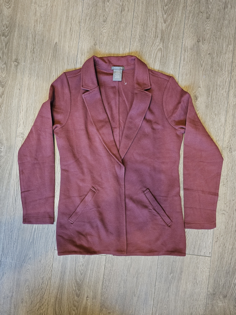 Matty M Mauve Open-Front Blazer